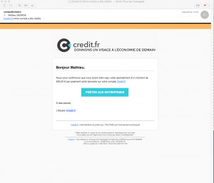 Mail de crédit de compte