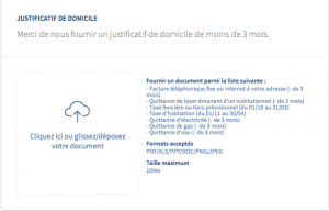 Ajouter un justiifcatif de domicile