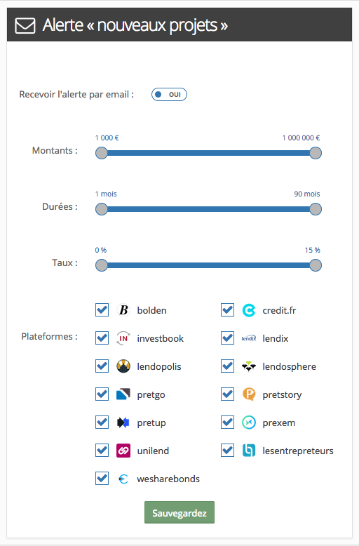 alerte nouveaux projets crowdlending