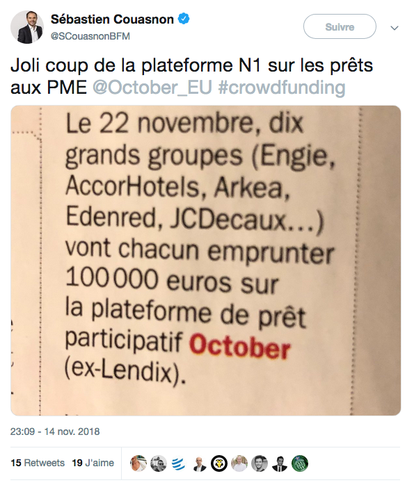 11 grands groupes empruntent sur October